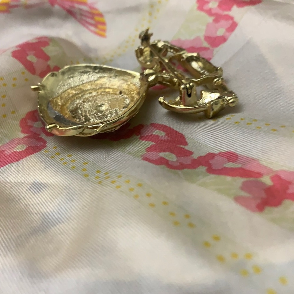 Vintage gold phone brooch pin - Picture 6 of 6